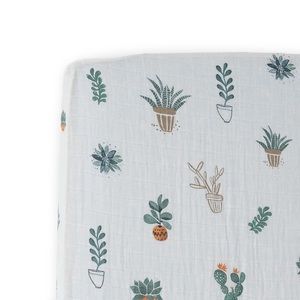 “Prickle Pots” Muslin Crib Sheet